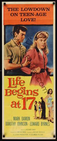 1h351 LIFE BEGINS AT 17 insert '58 teenage boy has one girl pregnant and one wanting to marry him!