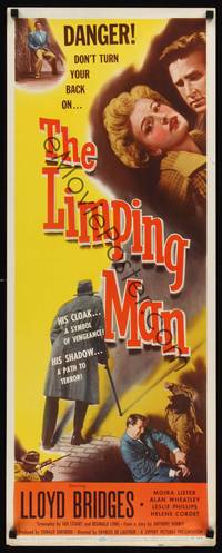 1h352 LIMPING MAN insert '53 Lloyd Bridges, Moira Lister, don't turn your back!