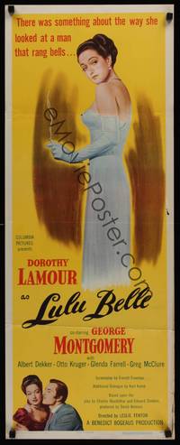1h366 LULU BELLE insert '48 full-length art of sexy Dorothy Lamour & w/George Montgomery!
