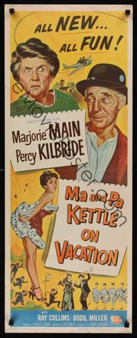 1h367 MA & PA KETTLE ON VACATION insert '53 wacky hillbillies Marjorie Main & Percy Kilbride!
