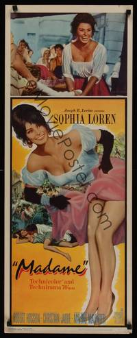 1h370 MADAME SANS GENE insert R63 wonderful art of super sexy Sophia Loren in low-cut dress!