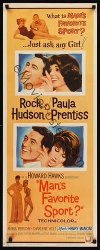 1h380 MAN'S FAVORITE SPORT insert '64 fake fishing expert Rock Hudson in love w/Paula Prentiss!