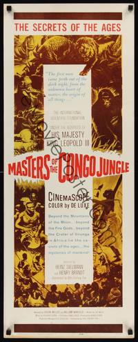1h386 MASTERS OF THE CONGO JUNGLE insert '60 a terrifying record of the beginnings of man & beast!
