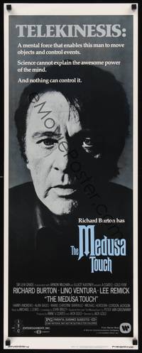 1h390 MEDUSA TOUCH insert '78 Richard Burton is the man with telekinesis, great close portrait!