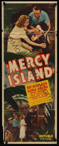 1h392 MERCY ISLAND insert '41 Ray Middleton, Gloria Dickson & Otto Kruger on tropical island!