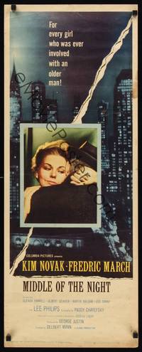1h394 MIDDLE OF THE NIGHT insert '59 sexy young Kim Novak is involved with older Fredric March!
