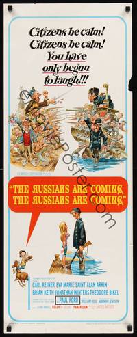 1h501 RUSSIANS ARE COMING insert '66 Carl Reiner, great Jack Davis art of Russians vs Americans!