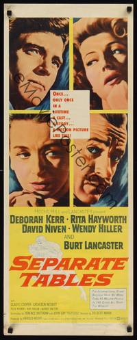 1h509 SEPARATE TABLES insert '58 Burt Lancaster desperately & violently craves Rita Hayworth!