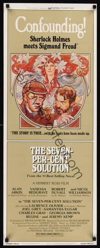 1h513 SEVEN-PER-CENT SOLUTION insert '76 Alan Arkin, Robert Duvall, Redgrave, great Struzan art!
