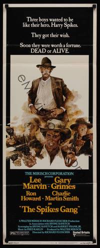 1h536 SPIKES GANG insert '74 directed by Richard Fleischer, cowboys Lee Marvin & Ron Howard!