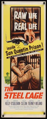 1h545 STEEL CAGE insert '54 Paul Kelly is a criminal inside San Quentin prison!