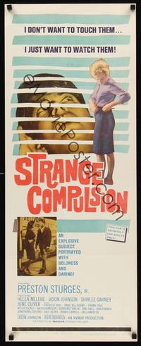1h550 STRANGE COMPULSION insert '64 he doesn't want to touch them, he just wants to watch them!