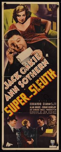 1h556 SUPER-SLEUTH insert '37 great image of detective Jack Oakie & sexy Ann Sothern!