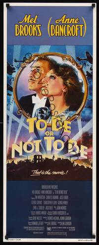 1h599 TO BE OR NOT TO BE insert '83 art of Mel Brooks & Anne Bancroft by Drew Struzan!