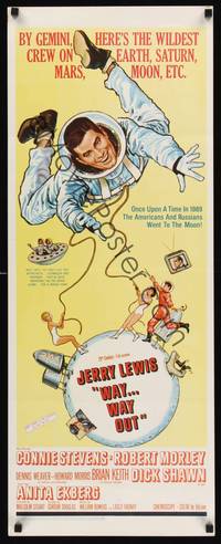 1h651 WAY WAY OUT insert '66 astronaut Jerry Lewis sent to live on the moon in 1989!