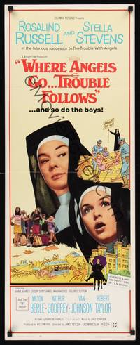 1h658 WHERE ANGELS GO TROUBLE FOLLOWS insert '68 nuns Rosalind Russell & Stella Stevens!