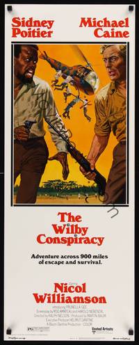 1h668 WILBY CONSPIRACY insert '75 art of Sidney Poitier with pistol & Michael Caine with rifle!