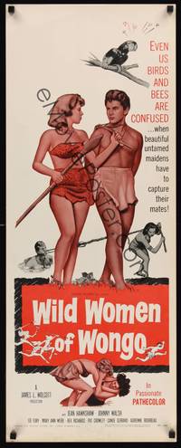 1h672 WILD WOMEN OF WONGO insert '58 wacky cave babes, even the birds & bees are confused!