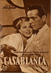 1j136 CASABLANCA German program '52 Humphrey Bogart, Ingrid Bergman, Michael Curtiz classic!