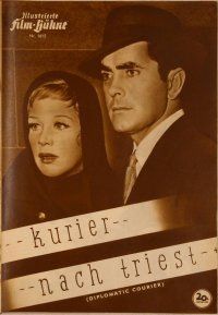 1j144 DIPLOMATIC COURIER German program '53 different images of Hildegarde Neff & Tyrone Power!