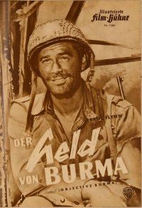 1j162 OBJECTIVE BURMA German program '52 many images of soldier Errol Flynn in World War II India!