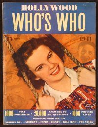 1j071 HOLLYWOOD WHO'S WHO magazine 1941 super close up of Judy Garland on swing!