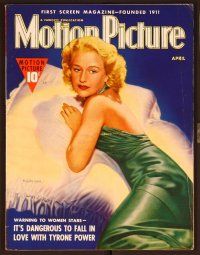 1j046 MOTION PICTURE magazine April 1939 art of sexy Priscilla Lane in neglege!