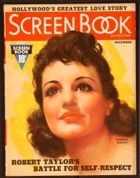1j034 SCREEN BOOK magazine December 1936 close up art of pretty Rochelle Hudson by Mozert!