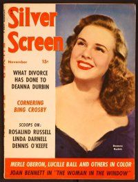 1j060 SILVER SCREEN magazine November 1944, smiling Deanna Durbin from Can't Help Singing!