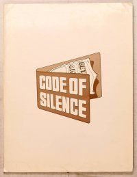 1j186 CODE OF SILENCE presskit '85 Chuck Norris is a good cop having a very bad day!