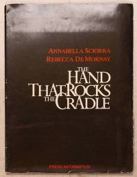 1j194 HAND THAT ROCKS THE CRADLE presskit '92 directed by Curtis Hanson, bad Rebecca De Mornay!