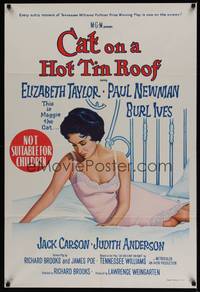 1k074 CAT ON A HOT TIN ROOF Aust 1sh R66 different artwork of Elizabeth Taylor as Maggie the Cat!