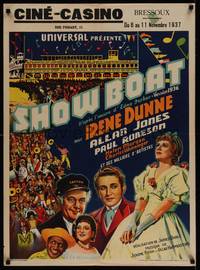 1k334 SHOW BOAT pre-War Belgian '37 Irene Dunne, James Whale, different art w/Paul Robeson!