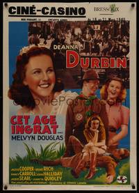 1k338 THAT CERTAIN AGE pre-War Belgian '40 different image of smiling Deanna Durbin & cast!