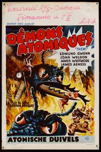 1k339 THEM Belgian '54 classic sci-fi, cool art of horror horde of giant bugs!