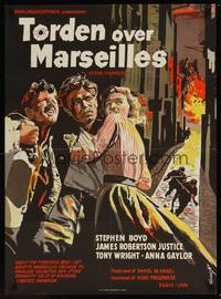 1k244 BEASTS OF MARSEILLES Danish '59 completely different art of Boyd & top stars by K. Wenzel!