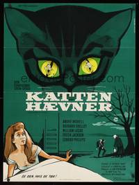 1k270 SHADOW OF THE CAT Danish '61 different art of killer's image in cat's eye by Stilling!