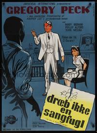 1k276 TO KILL A MOCKINGBIRD Danish '62 cool different art of Gregory Peck in courtroom!
