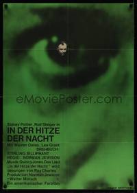 1k092 IN THE HEAT OF THE NIGHT style B East German 23x32 '70 different image of Rod Steiger in eye!