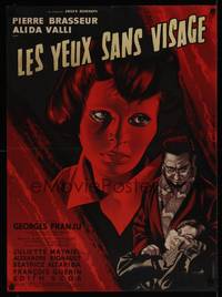 1k192 EYES WITHOUT A FACE French 23x32 '62 Georges Franju's Les Yeux Sans Visage, best art!