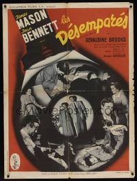 1k201 RECKLESS MOMENT French 23x32 '49 James Mason, Joan Bennett, Max Ophuls, cool different art!