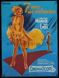 1k204 SEVEN YEAR ITCH French 23x32 R80s best art of Marilyn Monroe's skirt blowing by Grinsson!