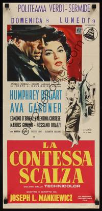 1k520 BAREFOOT CONTESSA Italian locandina '55 different art of Humphrey Bogart & Gardner by Paoli!