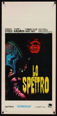1k535 GHOST Italian locandina R70 art of scared Barbara Steele firing gun by Enrico De Seta!