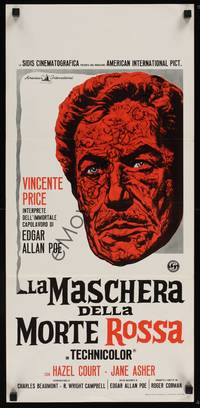1k558 MASQUE OF THE RED DEATH Italian locandina '64 cool montage art of Vincent Price!