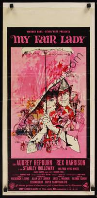 1k563 MY FAIR LADY Italian locandina '64 classic art of Audrey Hepburn & Rex Harrison by Bob Peak!