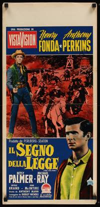 1k576 TIN STAR Italian locandina '57 different image of cowboys Henry Fonda & Anthony Perkins!