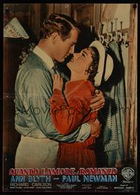 1k488 HELEN MORGAN STORY Italian photobusta '57 romantic c/u of Paul Newman & pianist Ann Blyth!