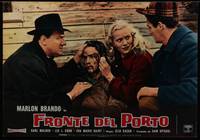 1k498 ON THE WATERFRONT Italian photobusta R60 Elia Kazan, c/u of bloodied Marlon Brando & Saint!
