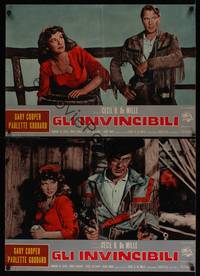 1k512 UNCONQUERED 2 Italian photobusta R64 great images of Gary Cooper & sexy Paulette Goddard!